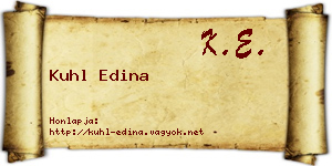 Kuhl Edina névjegykártya